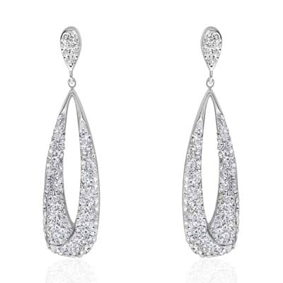 Radiant Clarity Drop Earrings with Sparkling Diamonds