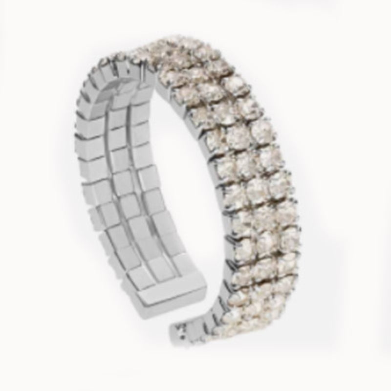 Radiant Silver Tennis Bracelet with Clear Crystals