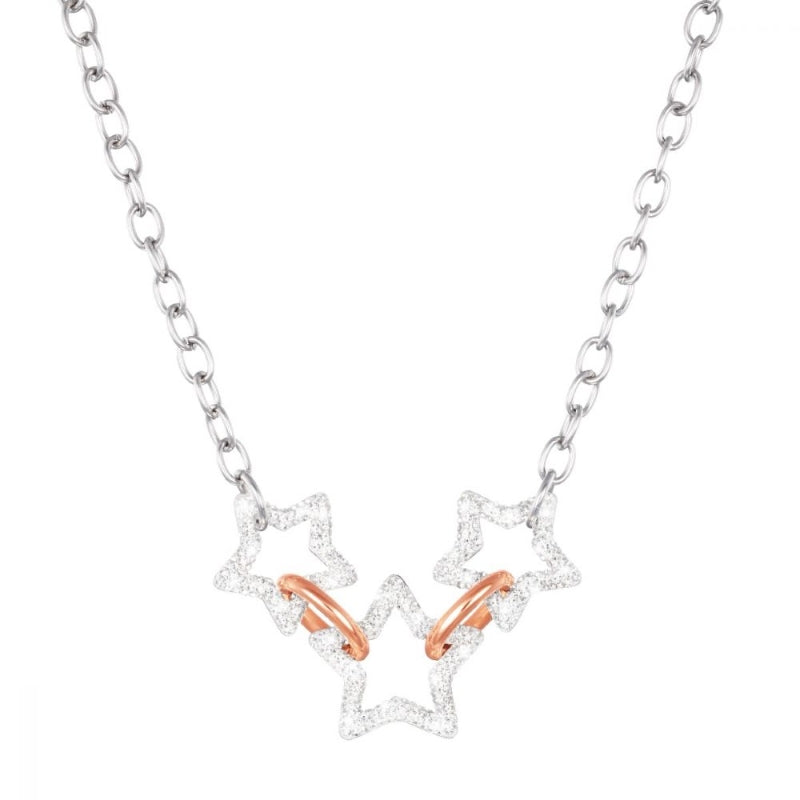 Modern Elegance Silver Pendant with Rose Gold Accents