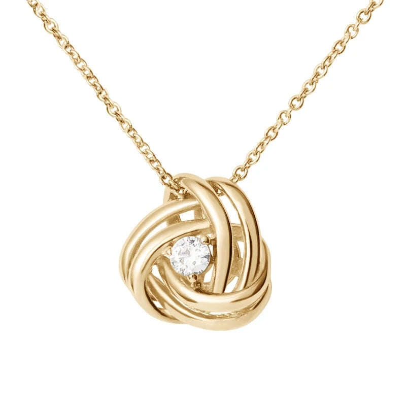 Radiant Classic Gold Pendant with Clear Gemstone