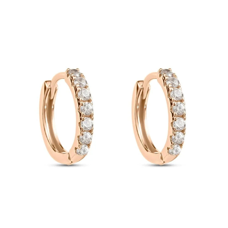 Radiant Rose Gold Diamond Hoop Elegance
