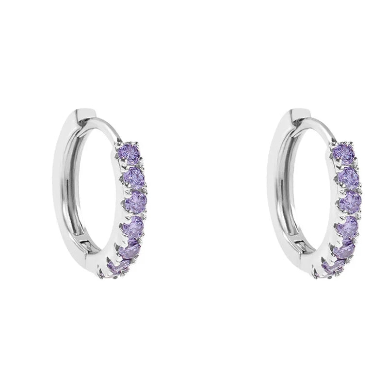 Radiant Violet Elegance Hoop Earrings