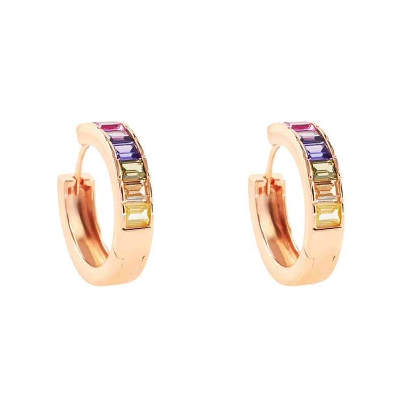 Radiant Multicolor Gemstone Hoop Elegance