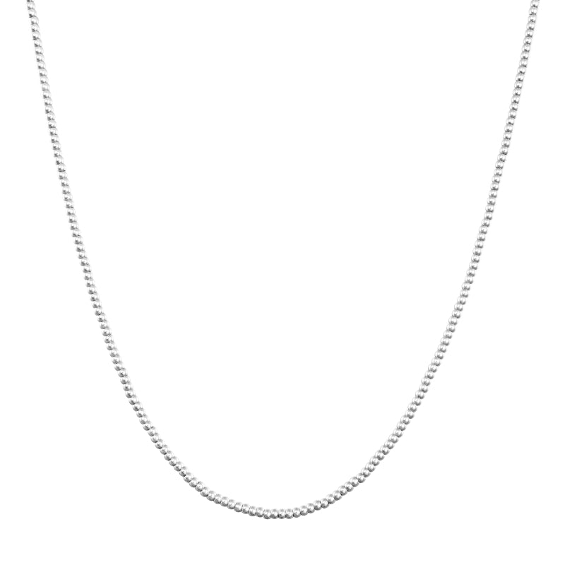 Sleek Silver Minimalist Beaded Necklace