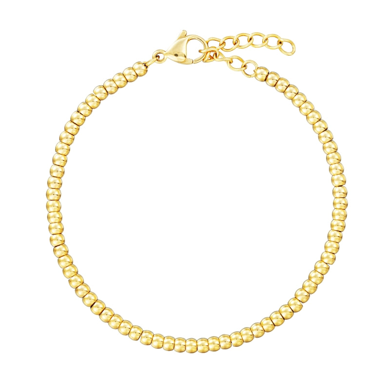 Timeless Gold Beaded Bracelet with Classic Elegance