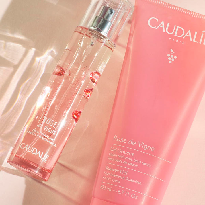 50 ml floral eau fraîche bottle, rose and rhubarb notes, spray