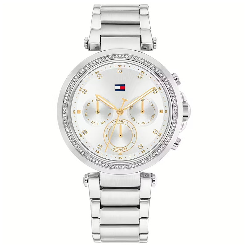 Tommy Hilfiger Crystal-Embellished Chronograph Watch