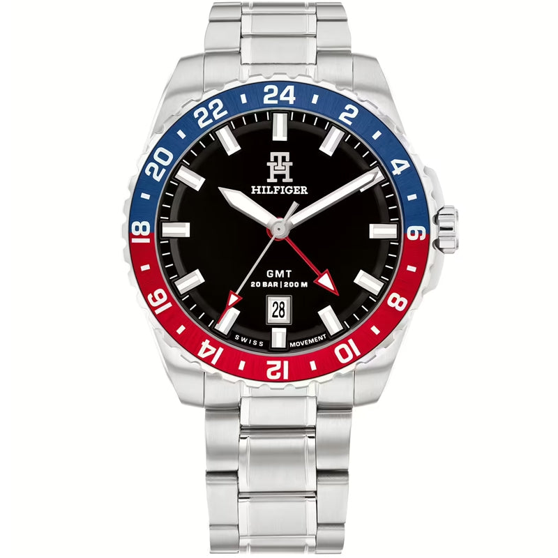 Tommy Hilfiger Silver GMT Sport Watch