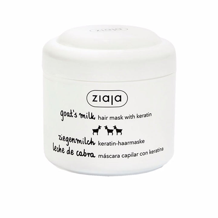 200 ml jar of keratin and goat milk hair mask for dry hair