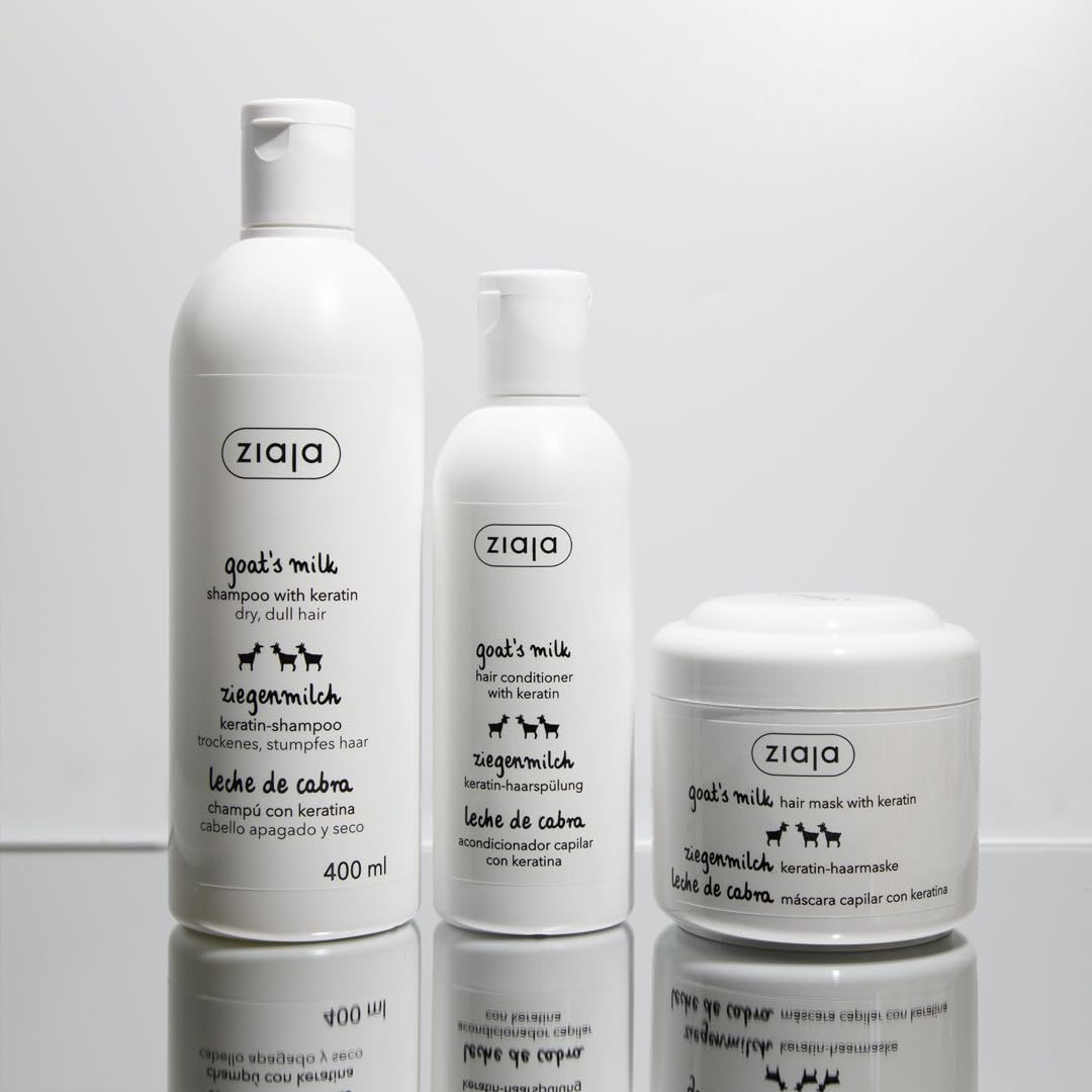 200 ml jar of keratin and goat milk hair mask for dry hair