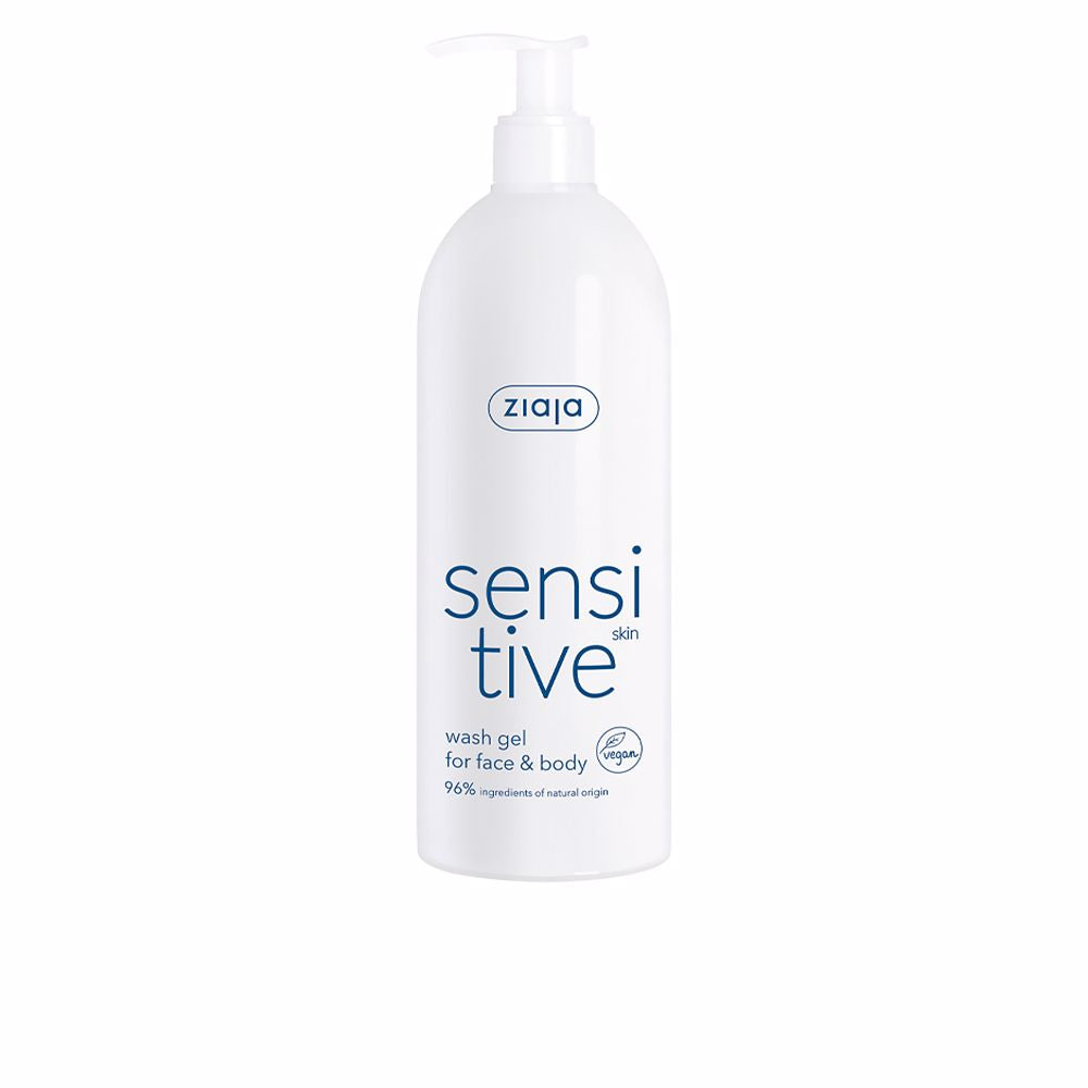 400 ml translucent blue gel bottle for sensitive face and body cleansing