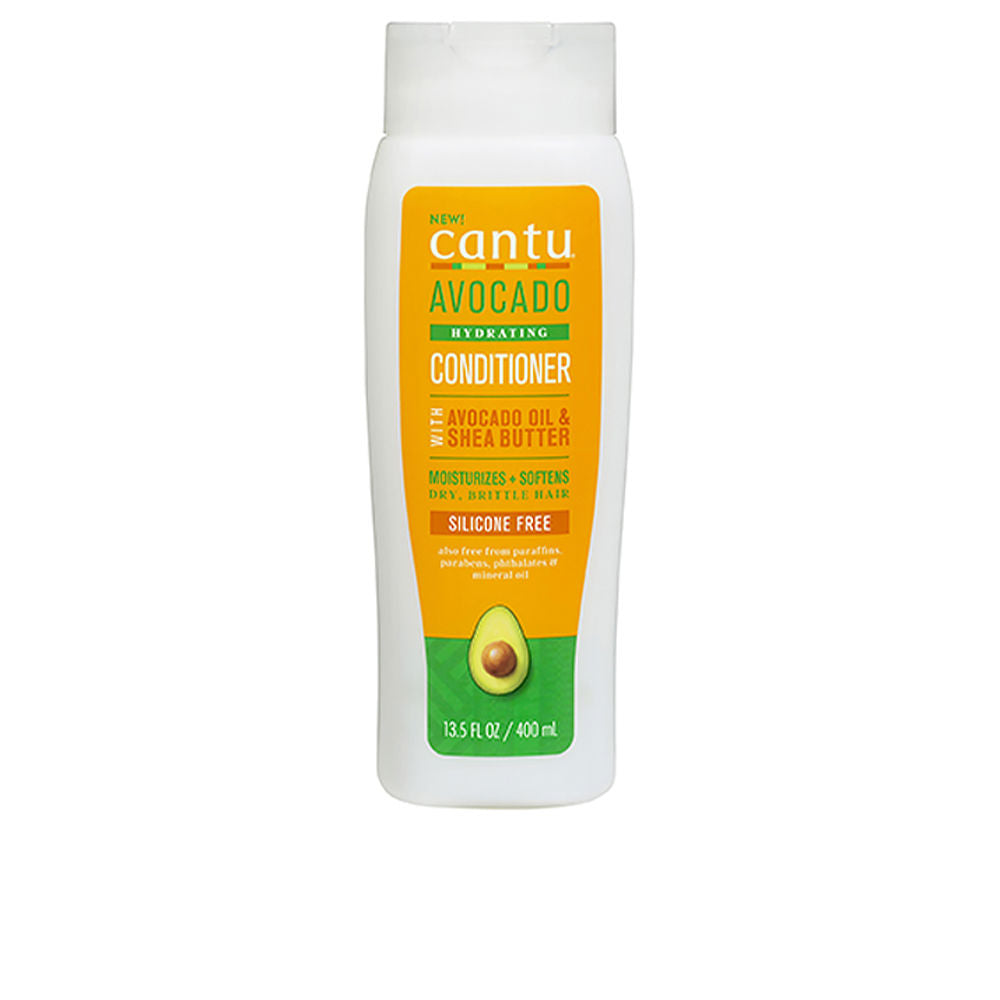 400 ml tub of avocado hydrating conditioner; creamy texture, silicone-free formula