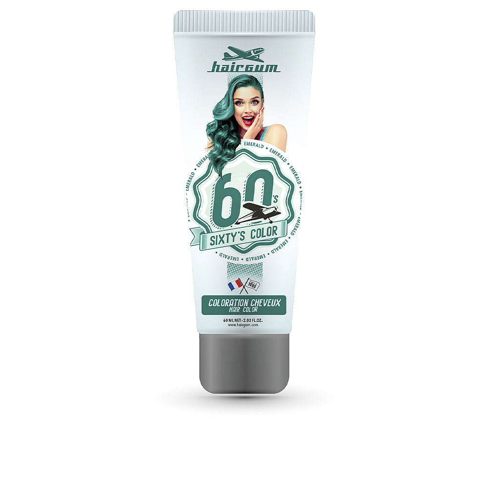 60 ml emerald semi‑permanent hair colour cream tube for women, 1940s‑inspired packaging