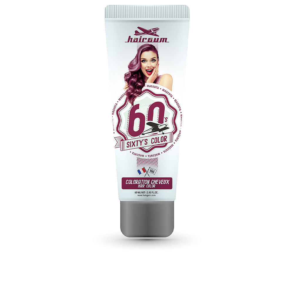 Tube of magenta semi‑permanent hair colour cream, 60 ml, bold pigment