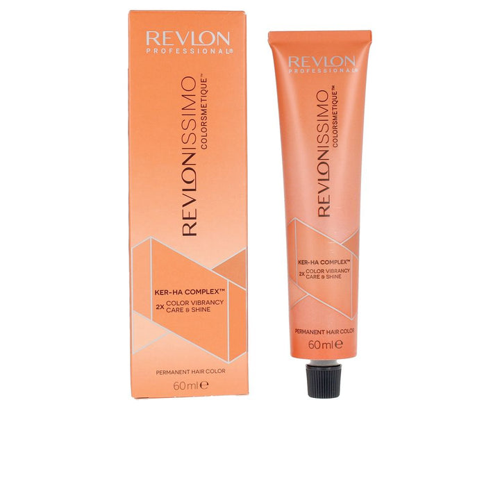 60 ml tube of permanent hair colour, shade 7.44 rich brown, boxed packaging