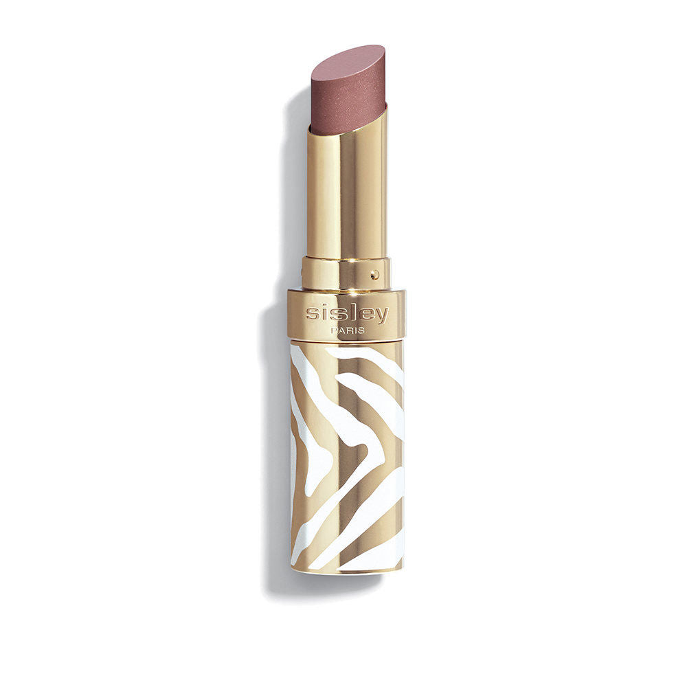 Refillable glossy sheer nude lipstick in white-and-gold zebra case, 3.4 g, Unisex
