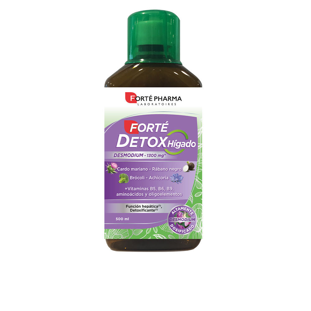 500 ml amber bottle of liquid liver supplement with botanical ingredients listed