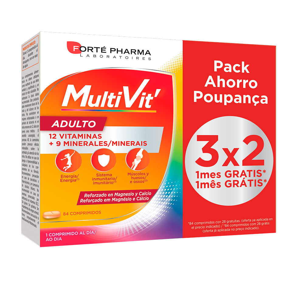 Bottle of 84 multivitamin tablets, labelled for Unisex daily use