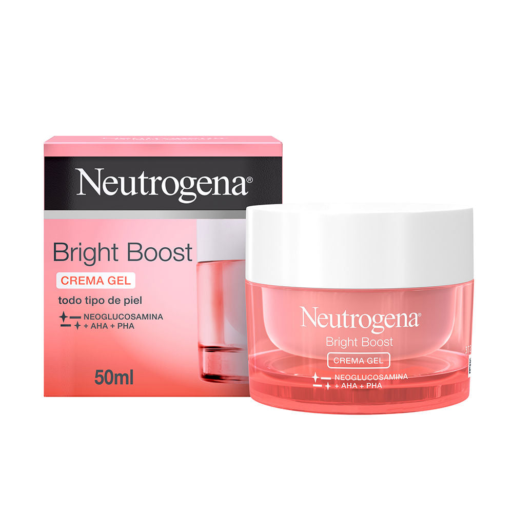 50 ml translucent jar of gel cream, pale peach gel texture, labelled for face and neck
