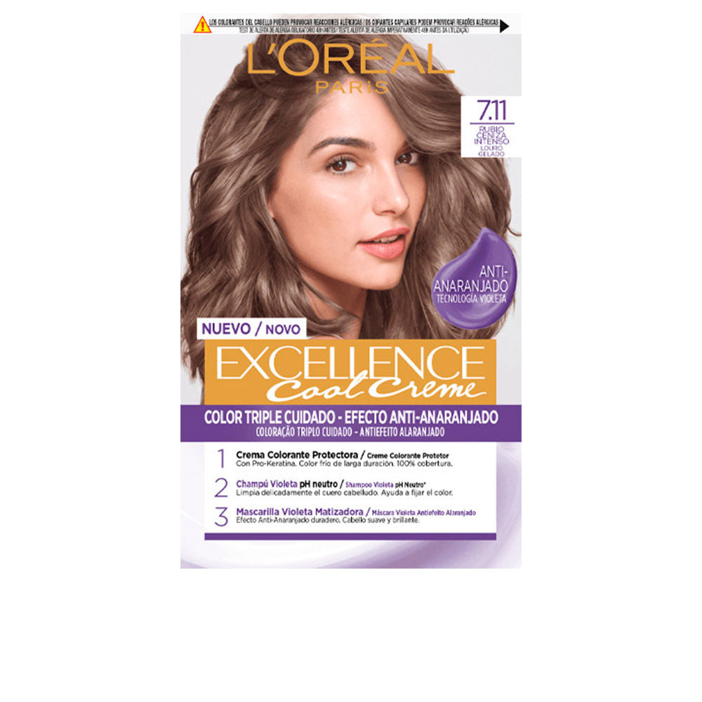 Boxed 192 ml ash permanent hair colour for Women, neutralises orange tones