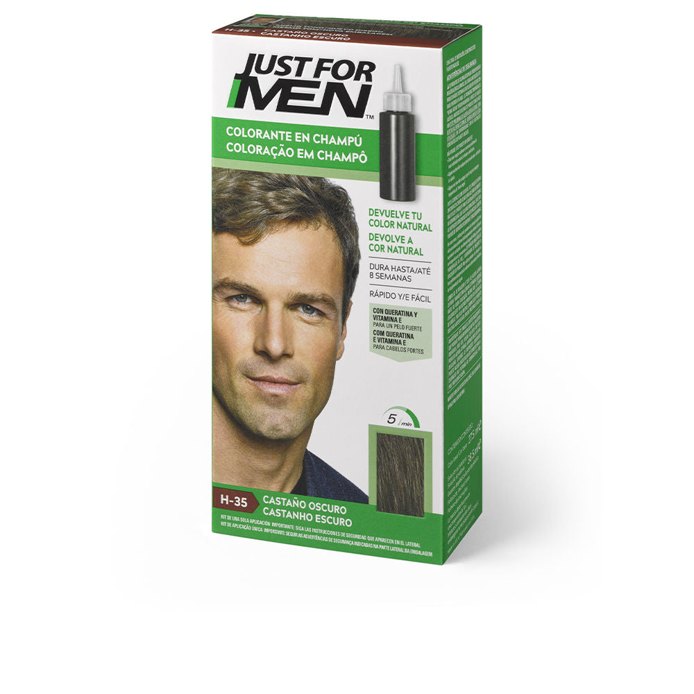 30 ml dark-brown keratin-enriched colour shampoo for Man, ammonia-free