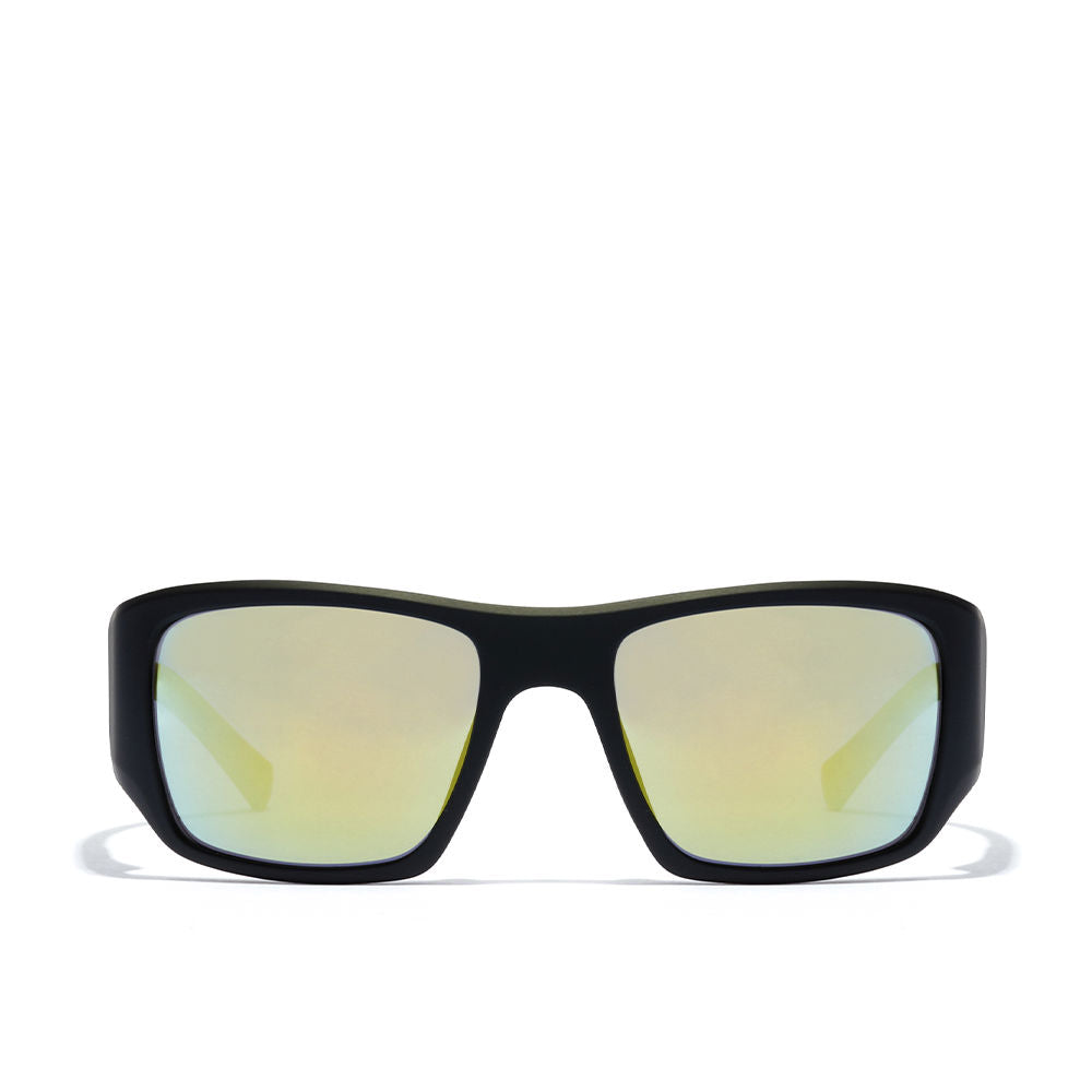 Unisex carbon black acid rectangular sunglasses with nylon frame, 56 mm lenses