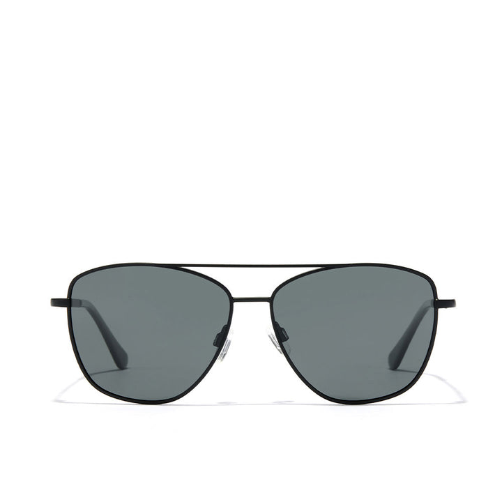 Unisex double‑bridge metal aviator sunglasses with dark TR18 lenses and silicone nose pads