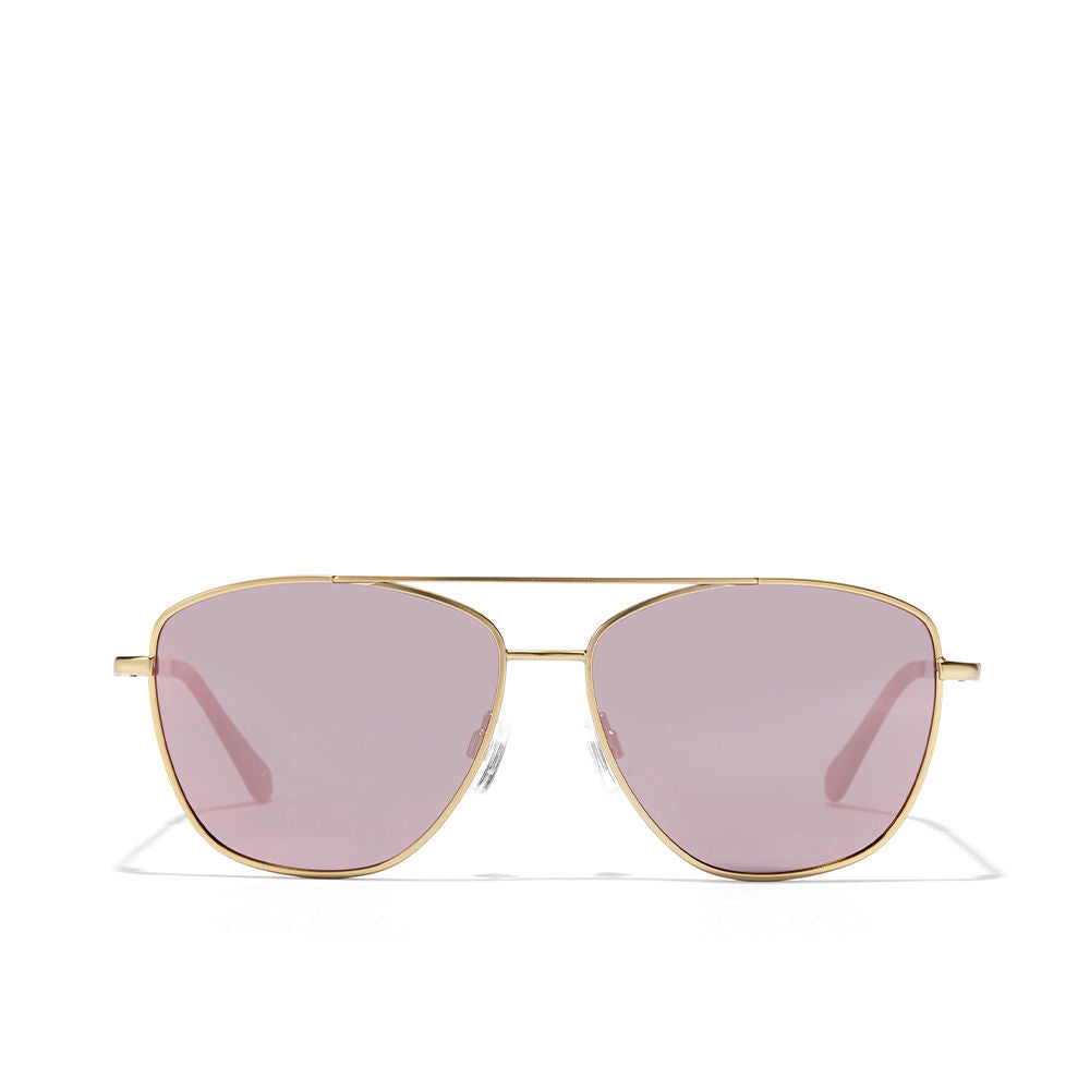 Karat rose-gold metal aviator sunglasses with polarised rounded lenses, Unisex