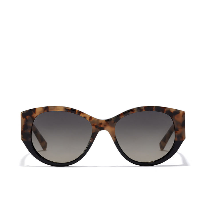 Polished black acetate Unisex sunglasses with triangular temples and black lenses