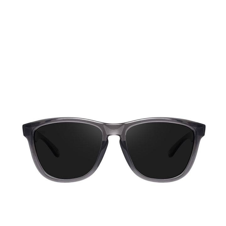 Square crystal dark nylon sunglasses, polarised lenses, Unisex