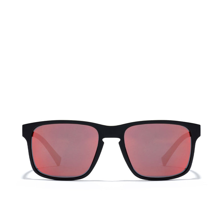 Unisex black square sport sunglasses, nylon frame, 55 mm lenses, 140 mm temples