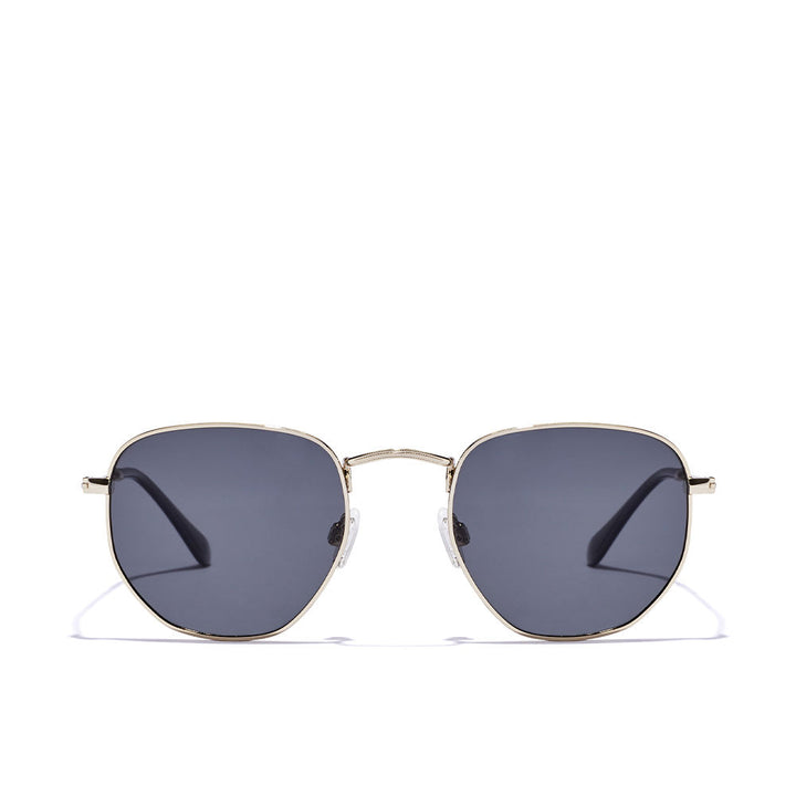Geometric stainless steel sunglasses with polarised grey lenses, Unisex, 21 mm bridge