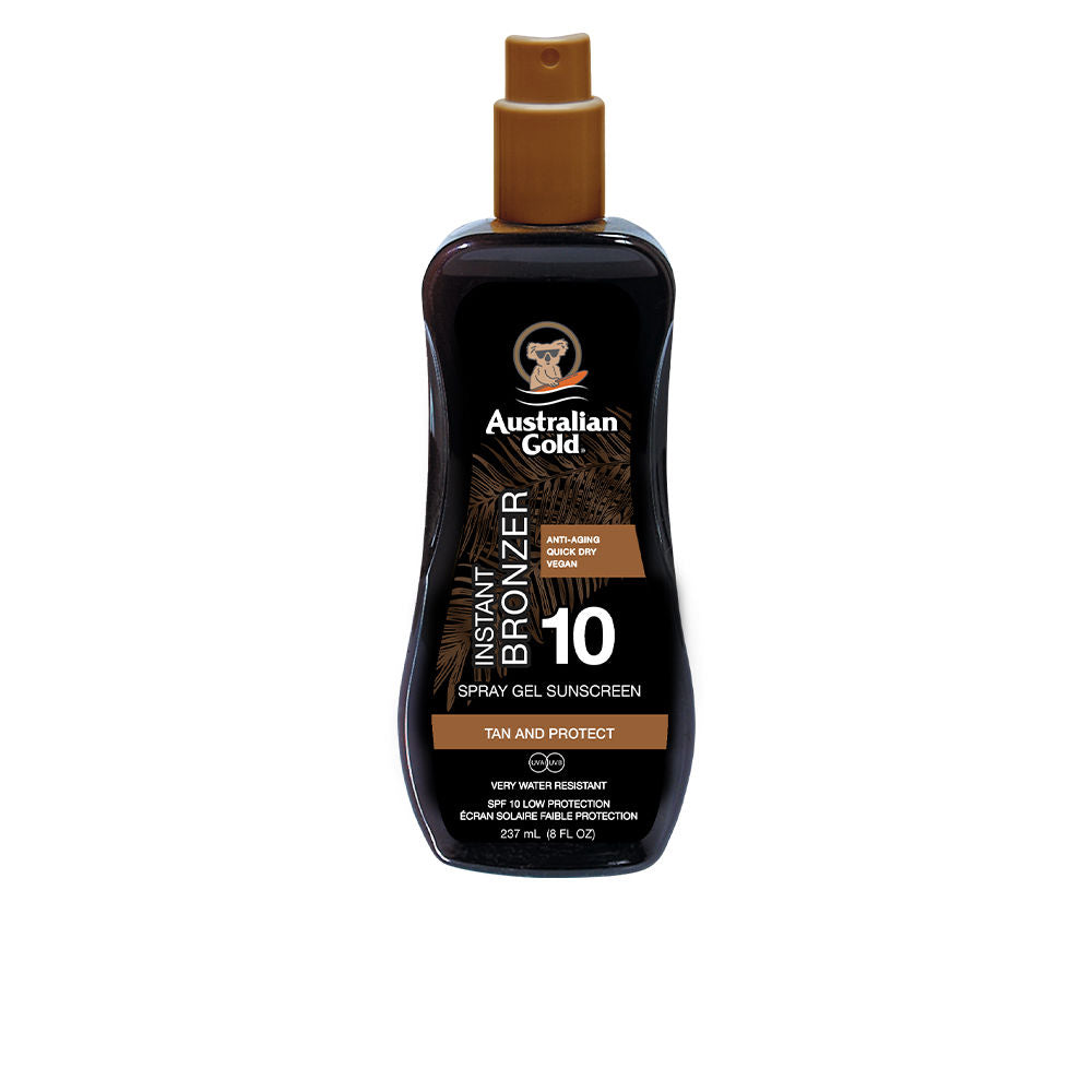 237 ml bronzing SPF 10 spray gel bottle with warm golden gel