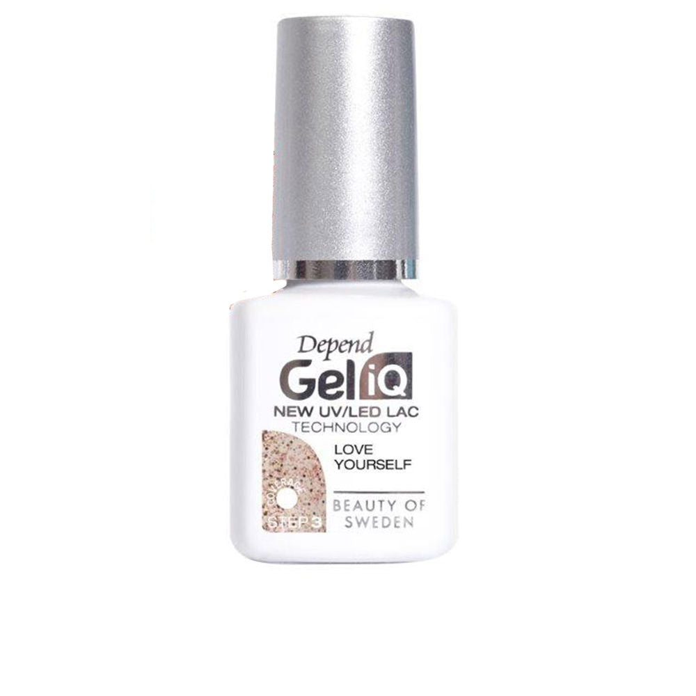 5 ml beige semipermanent gel nail polish bottle with precision brush, LED‑curable