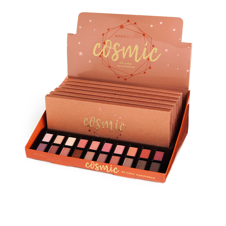Open 24‑shade eyeshadow palette with matte and satin pans, &