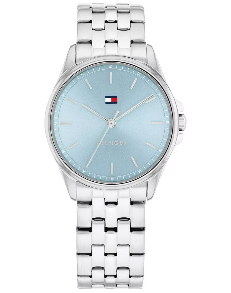 Timeless Silver Elegance with Light Blue Dial