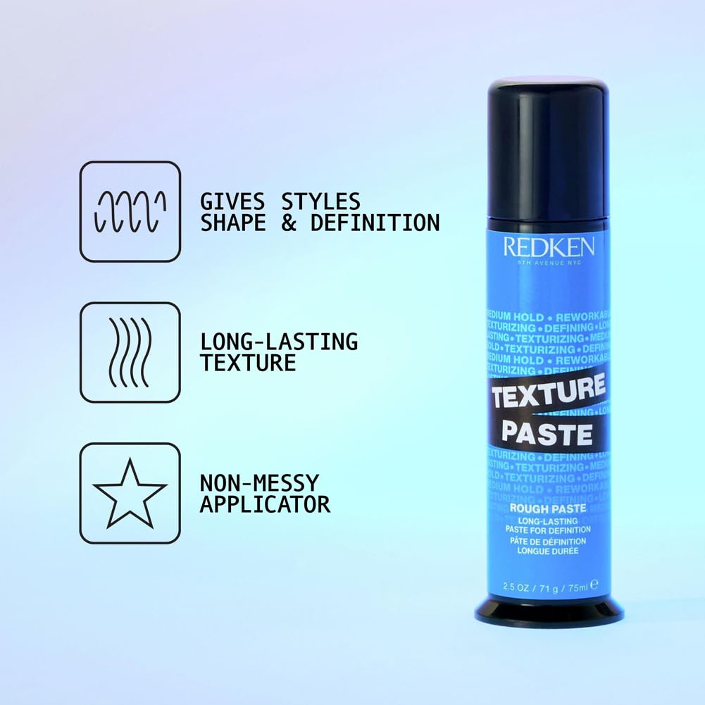 75 ml matte texturising styling paste in compact jar, Unisex hair paste