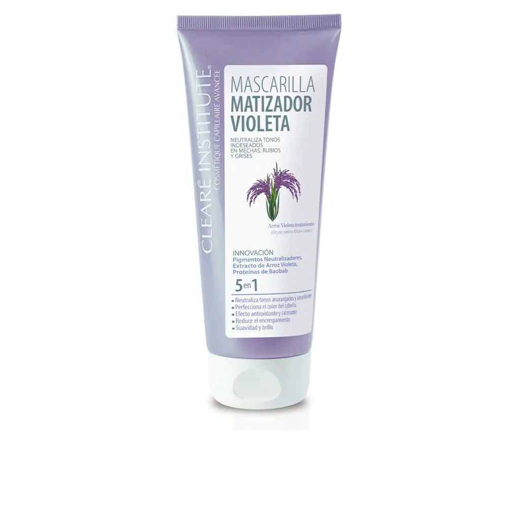 200 ml violet toning hair mask jar with shea and baobab ingredients