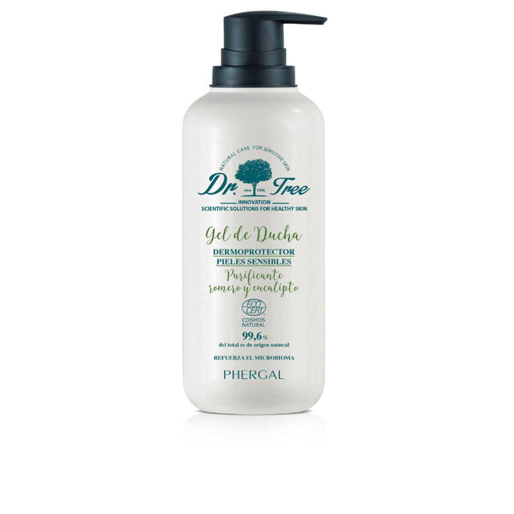 500 ml clear bottle of rosemary and eucalyptus shower gel, creamy foam, Unisex