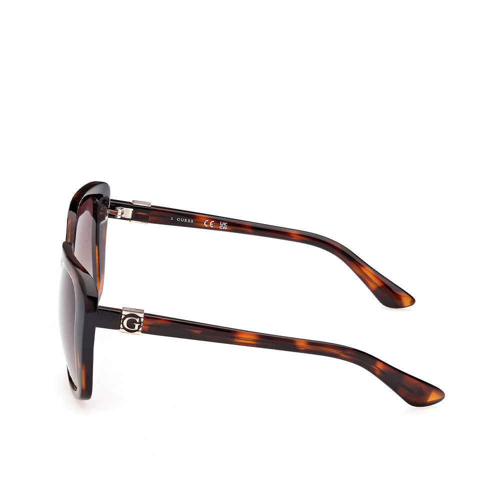 Brown square acetate sunglasses with tapered temples and polished finish