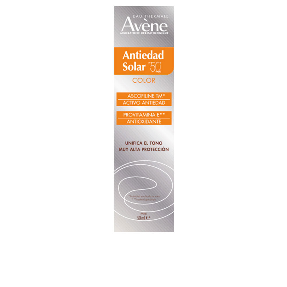 50 ml tinted anti‑age SPF 50+ cream tube with mattified finish