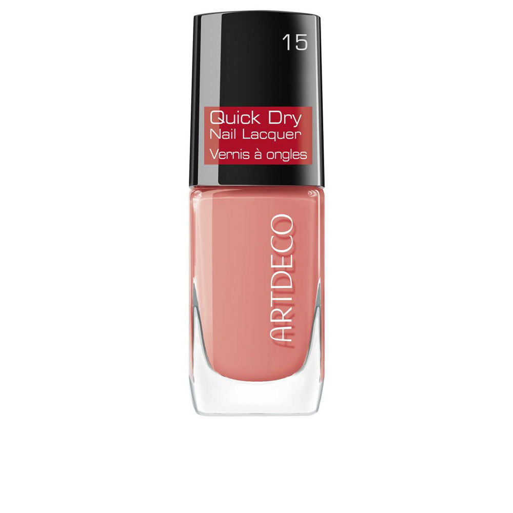 Coral shade nail polish bottle, 10 ml, glossy fast-dry finish