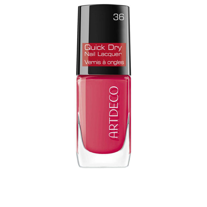 Pink passion quick‑dry nail lacquer, 10 ml bottle with glossy finish