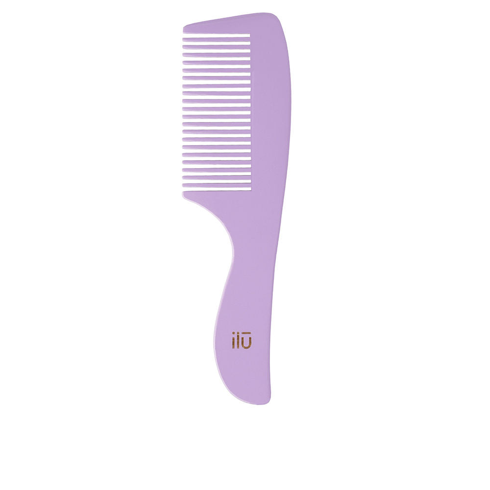 Slim bamboo comb with fine teeth in soft orange, single-piece construction