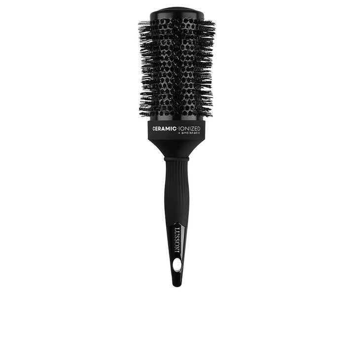 Concave ceramic thermal hairbrush with wavy nylon bristles, 53 mm barrel