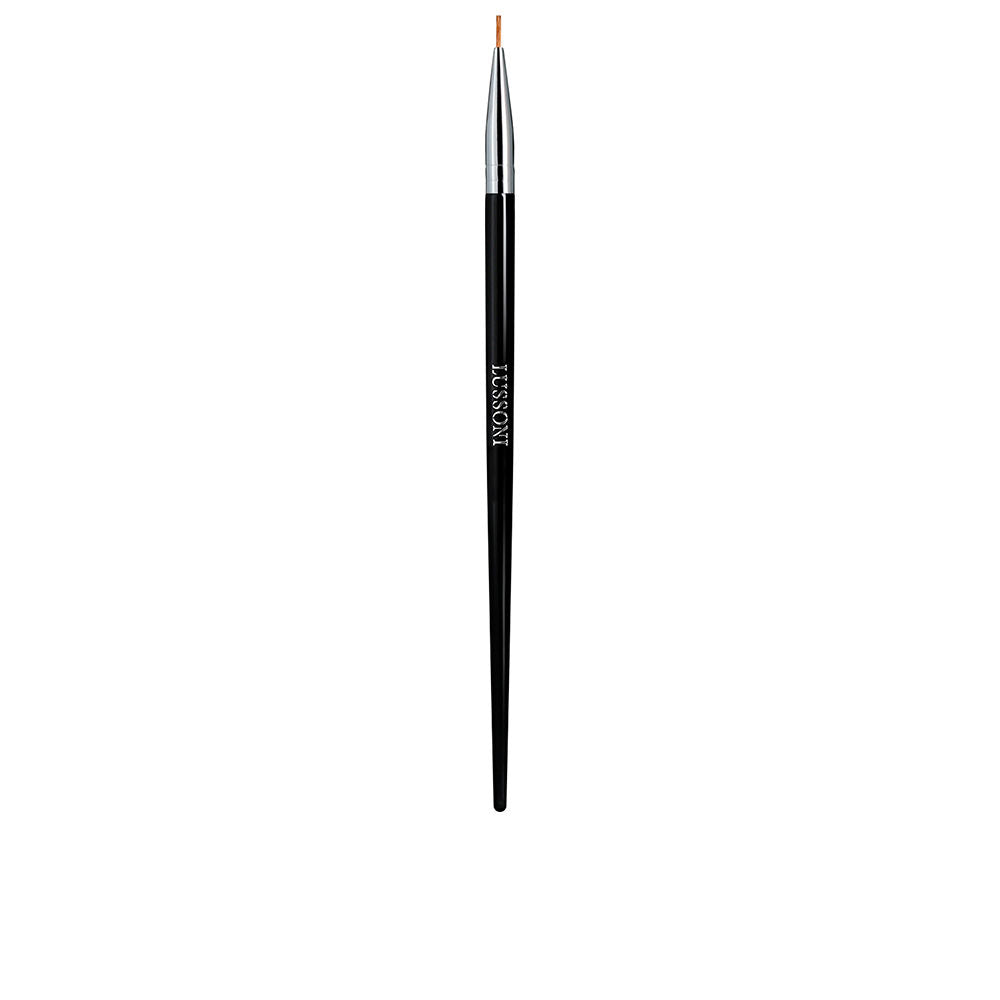 Fine tapered natural-hair eyeliner brush with copper ferrule and varnished wood handle