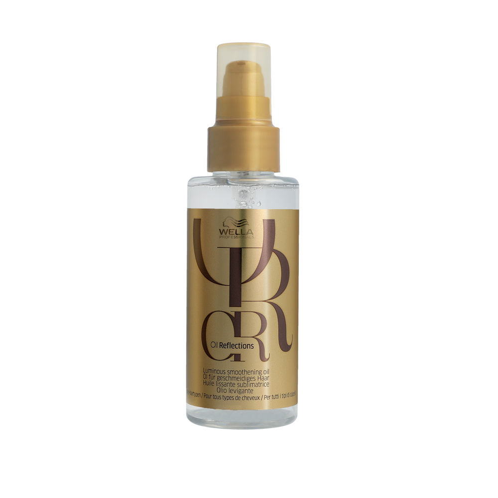 Small glass bottle of lightweight hair oil with avocado and macadamia