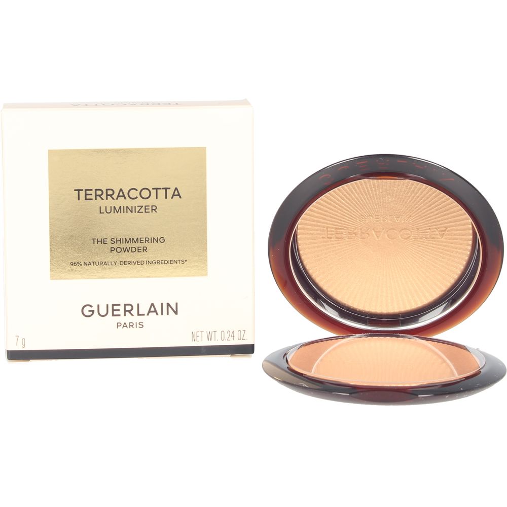 Compact Terracotta Luminizer powder, two-tone ivory-pink and gold, 10 g
