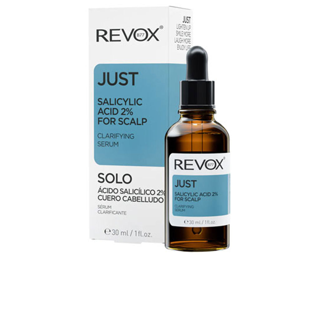 30 ml clear bottle of lightweight 2% salicylic scalp serum for Women