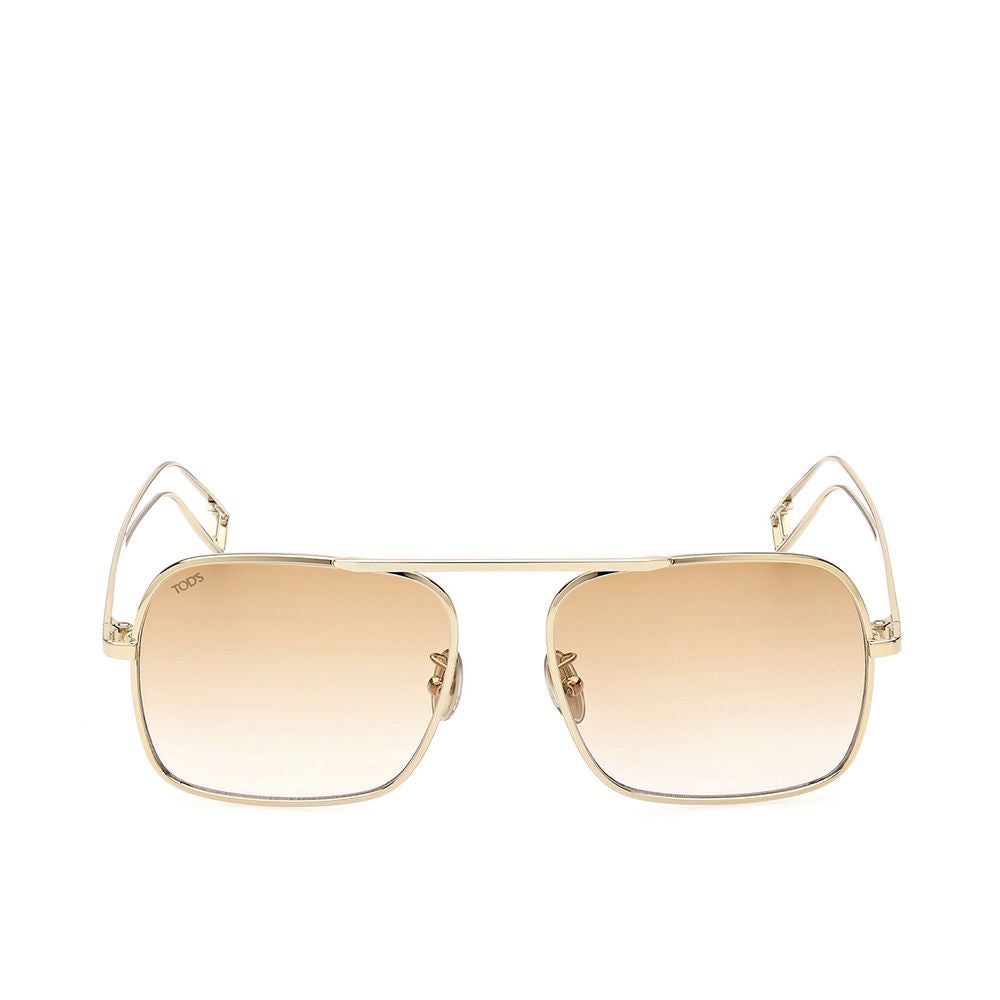 Unisex square gold metal sunglasses with brown gradient lenses, 56 mm lenses